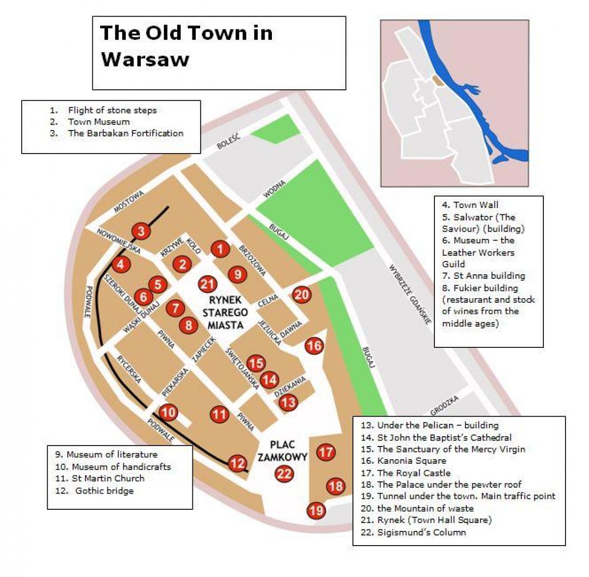 ورشو نقشه شهر قدیمی