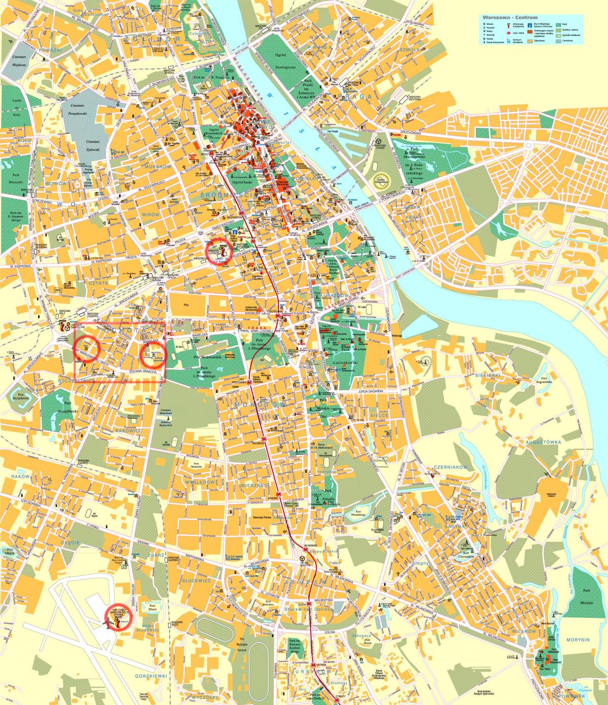 نقشه خیابان ورشو مرکز شهر