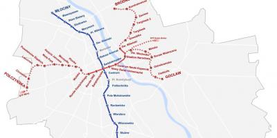 نقشه مترو ورشو 2016